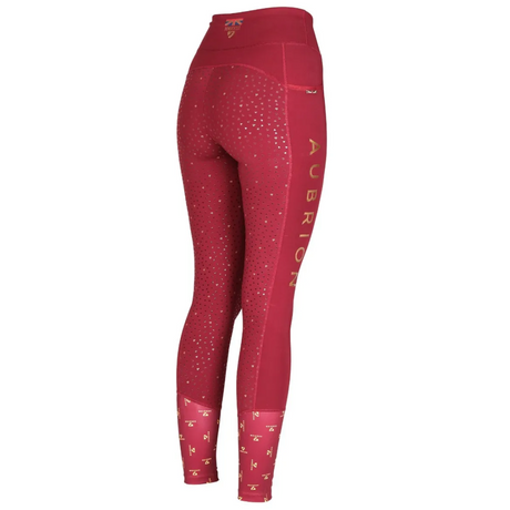 Shires Aubrion Team Riding Tights #colour_burgundy