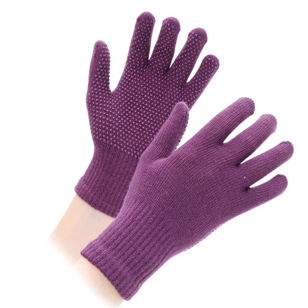 Shires Aubrion Adults SureGrip Riding Gloves #colour_purple