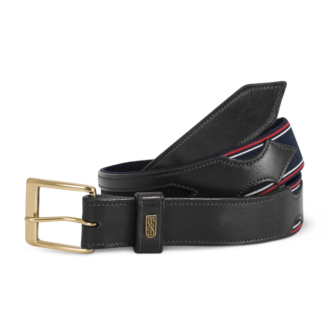 Tredstep Ireland Stretch Belt #colour_black-classic-blue