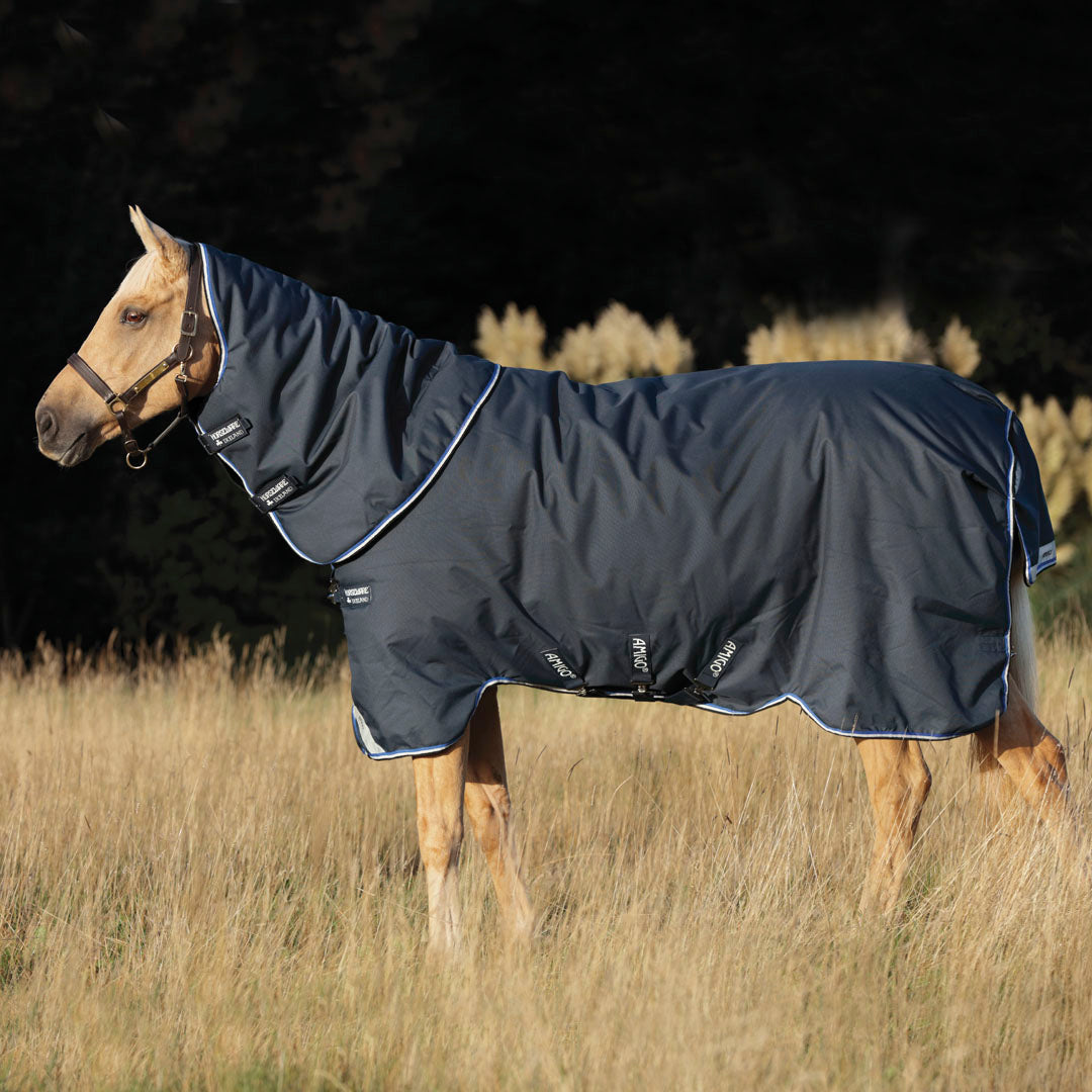 Horseware Ireland Amigo Bravo 12 Plus 250g Medium Turnout Rug #colour_black-strong-blue-black