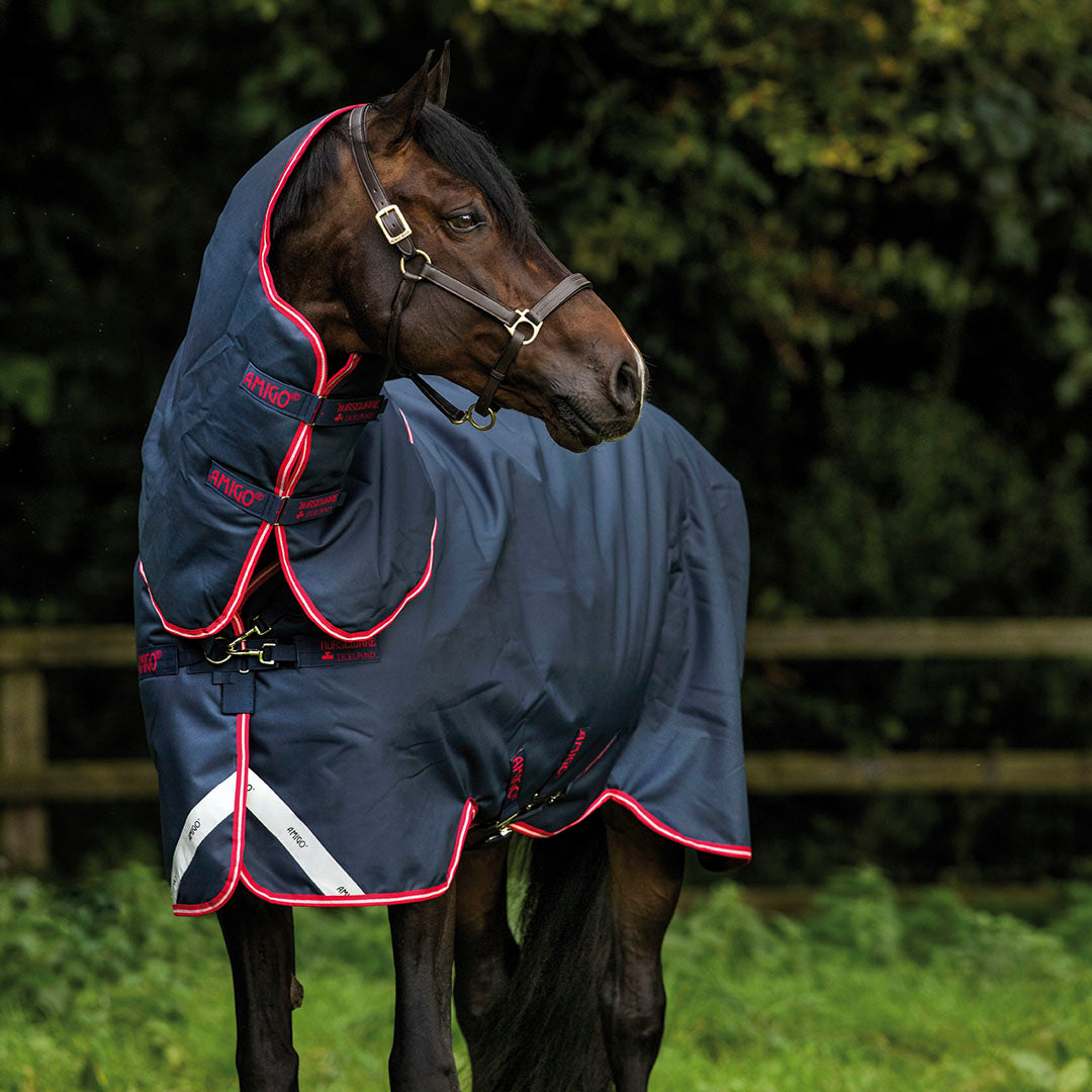 Horseware Ireland Amigo Bravo 12 Plus 250g Medium Turnout Rug #colour_navy-red-blue
