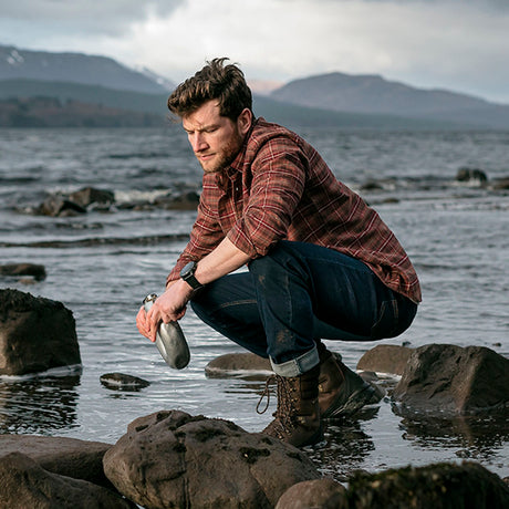 Hoggs of Fife Men's Countrysport Luxury Hunting Shirt #colour_rust-check