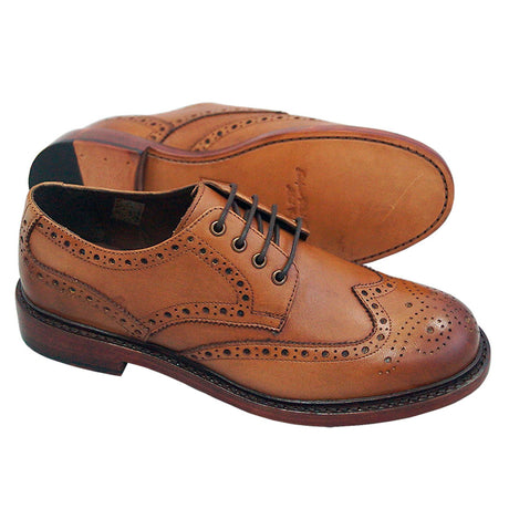 Hoggs of Fife Muirfield Leather Sole Brogues #colour_burnished-tan