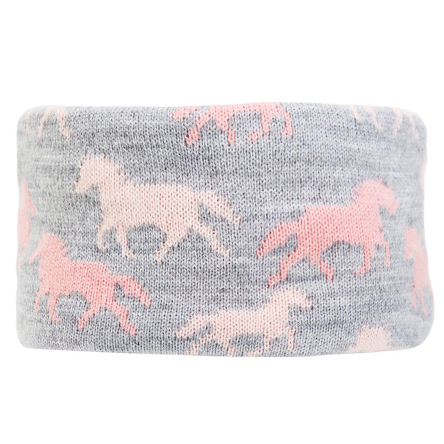 Hy Equestrian Flaine Children's Headband #colour_grey-pink