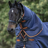 Horseware Ireland Rambo Supreme Hood 50g #colour_navy-orange-tan-brown