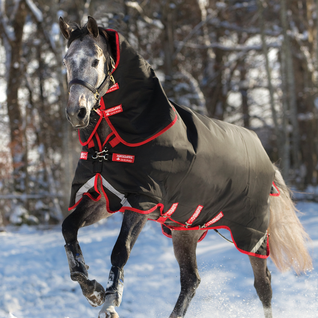 Horseware Ireland Rambo Supreme Turnout Heavy Vari Layer 450g #colour_black-red
