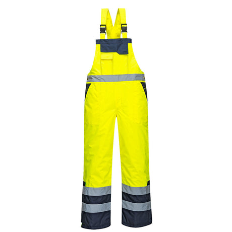 Portwest Contrast Bib & Brace - Lined #colour_yellow