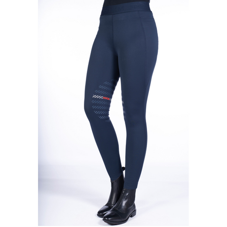 HKM Sports Silicone Knee Patch Riding Leggings #colour_deep-blue