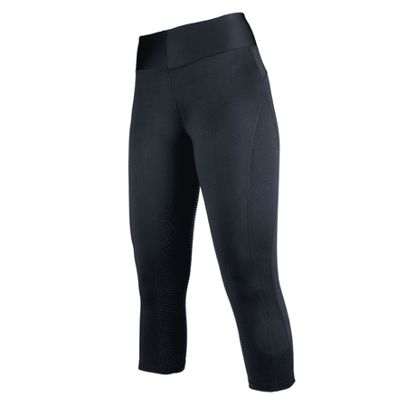 HKM Mesh Style Silicone Full Seat 3/4 Riding Leggings #colour_black